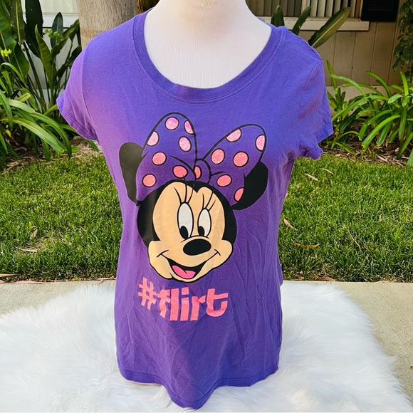Disney Minnie Mouse Purple Flirt Shirt XXL - Picture 1 of 4